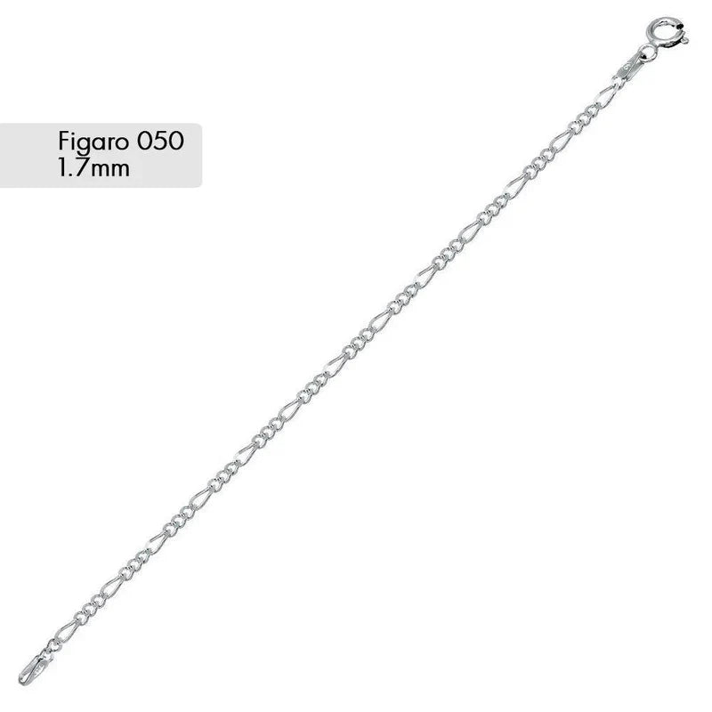 925 Sterling Silver 1.7MM Figaro Chain