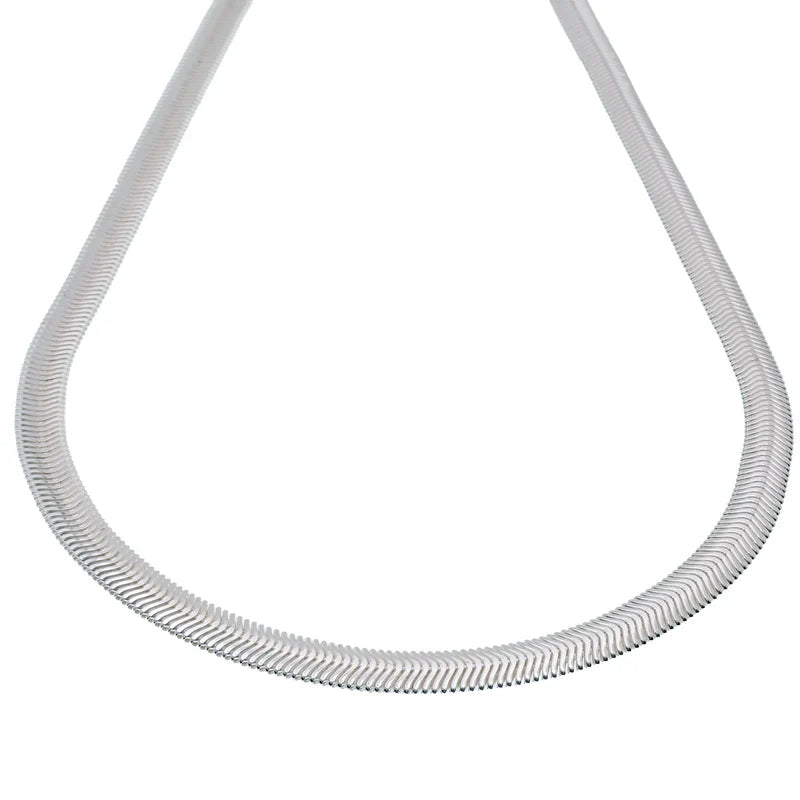 925 Sterling Silver Flat Snake 4.3mm Flexible Chain