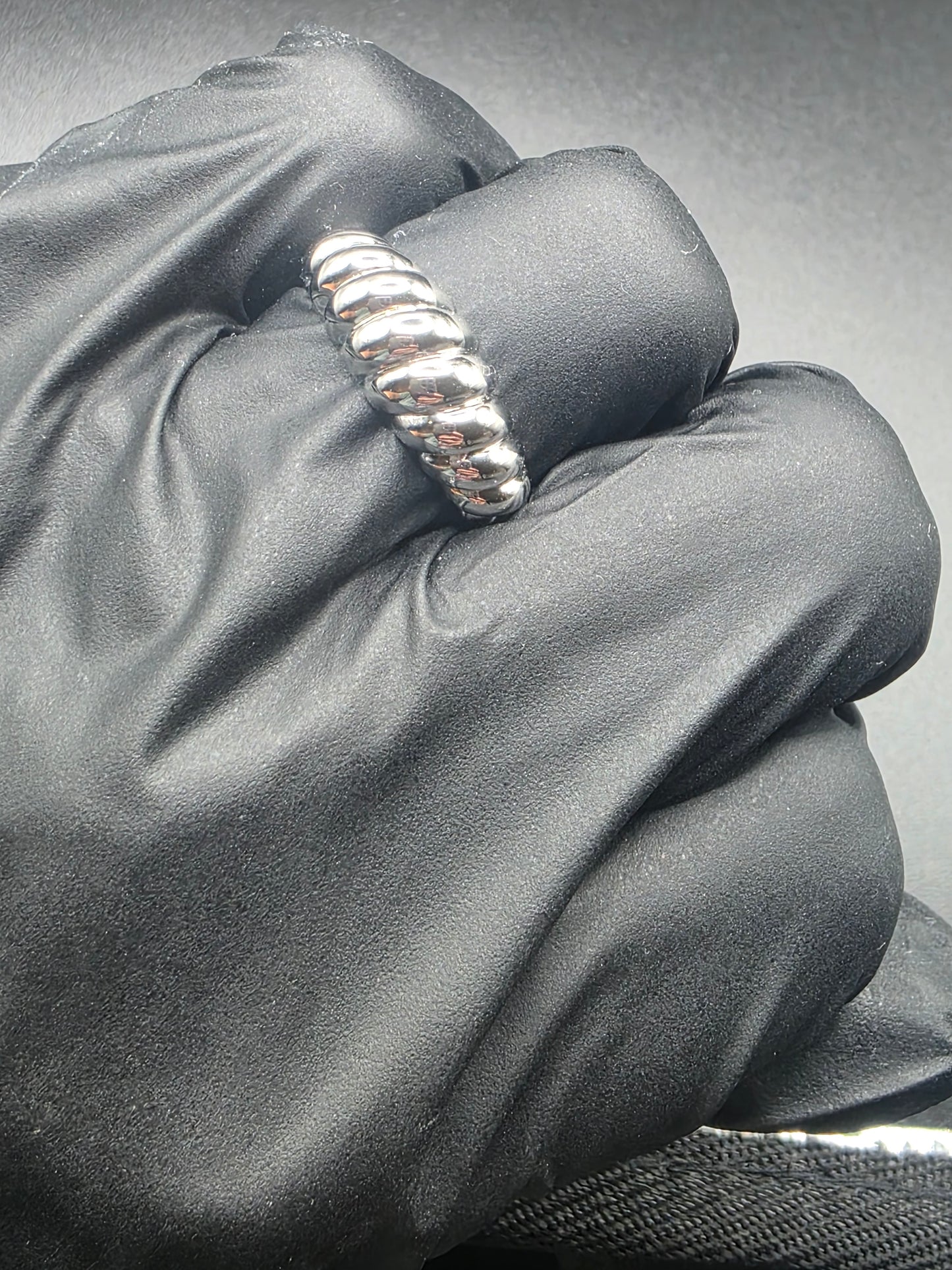 925 Sterling Silver Croissant Design Ring 7.9mm