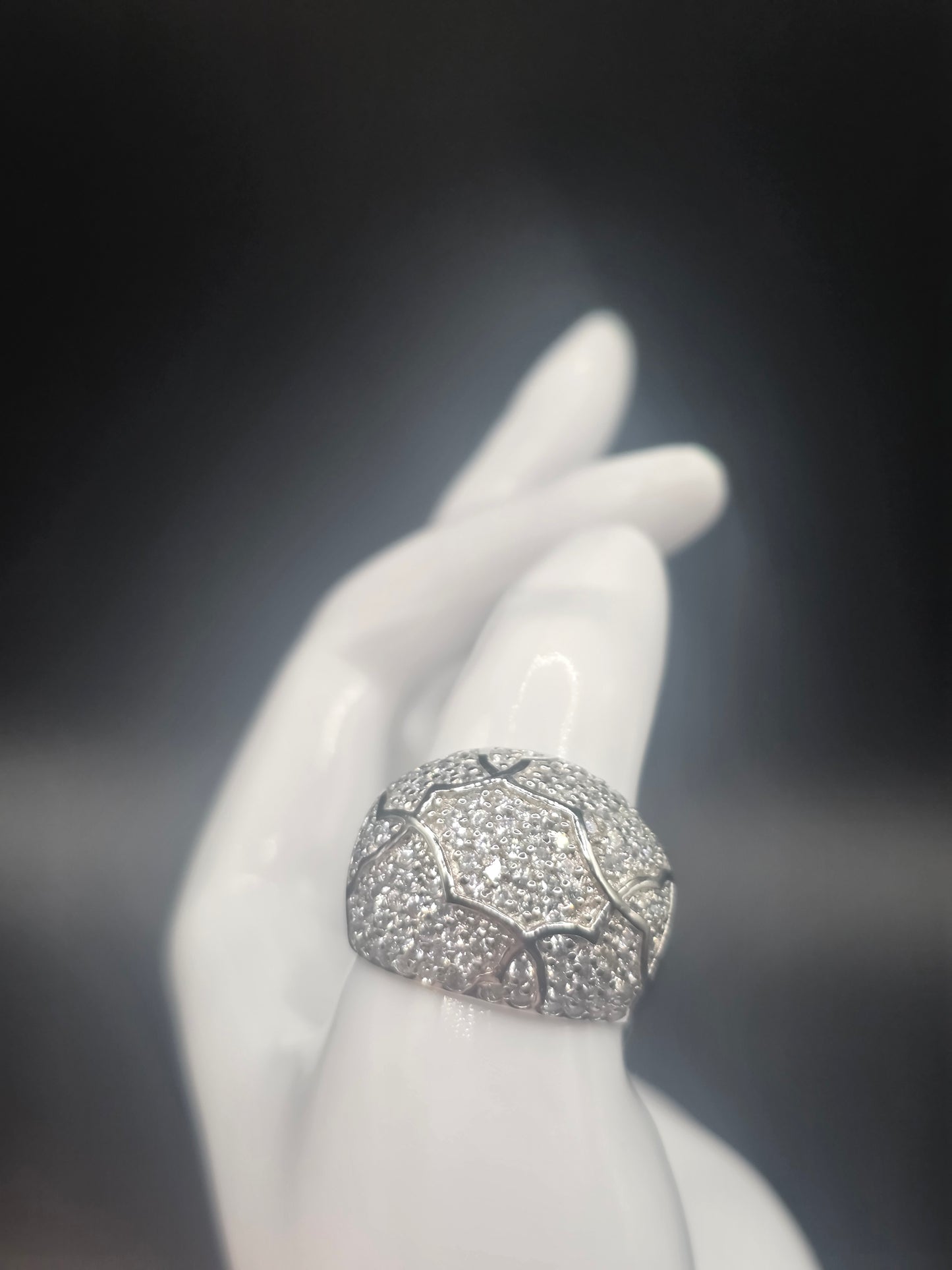 925 Sterling Silver Pave Set CZ Ring