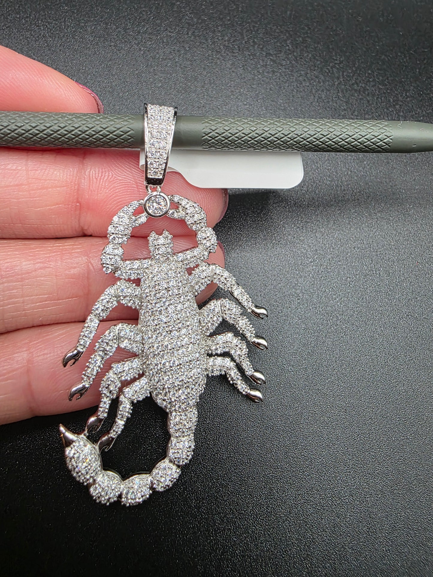 925 Sterling Silver Scorpion Hip Hop Pendant..