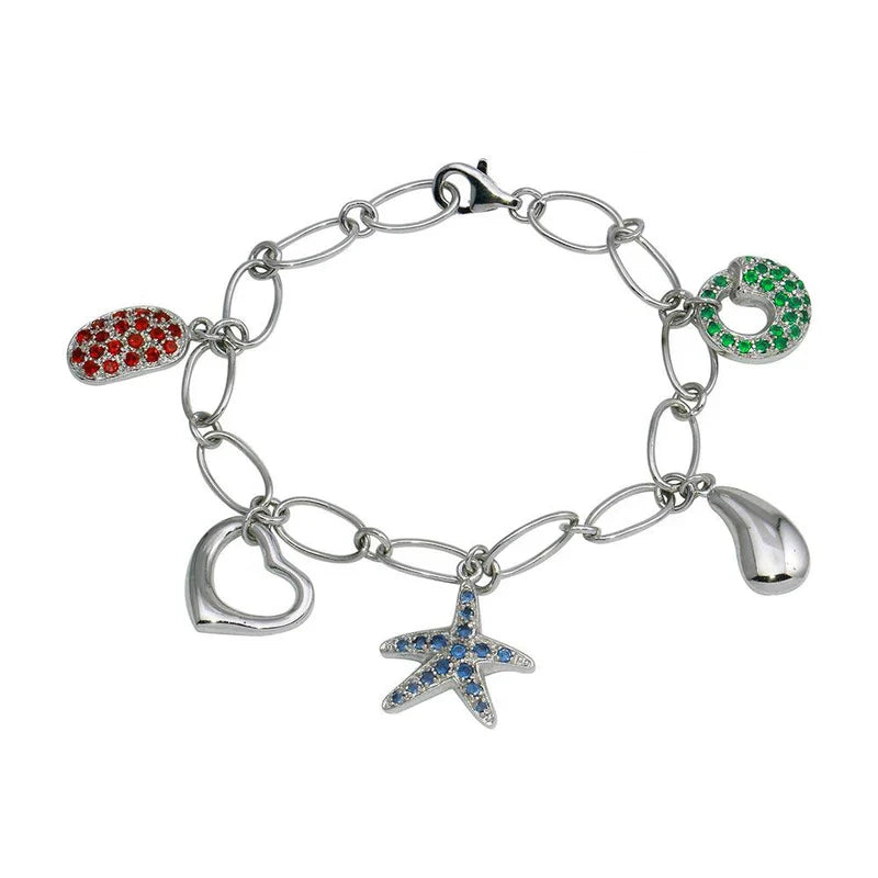 925 Sterling Silver Sealife Charm Bracelet..