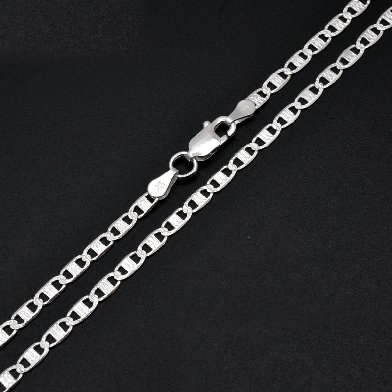 2.8MM 925 Sterling Silver Diamond Cut Valent Chain