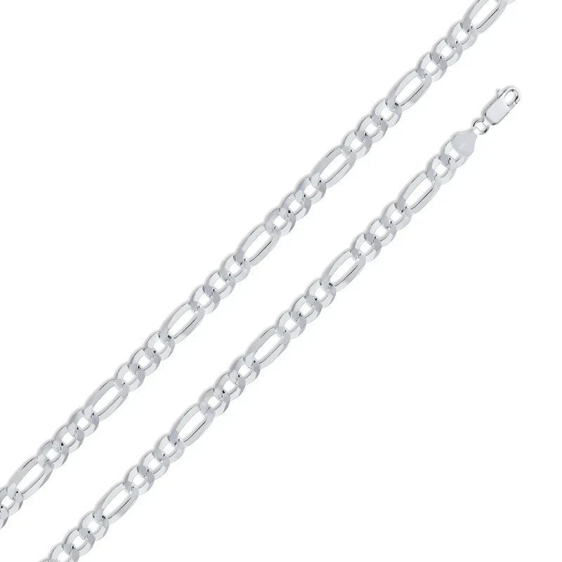 7.8MM 925 Sterling Silver Figaro Chain..