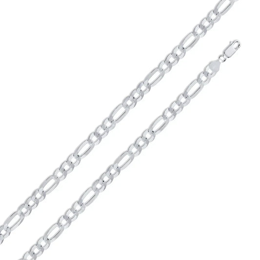 7.8MM 925 Sterling Silver Figaro Chain..