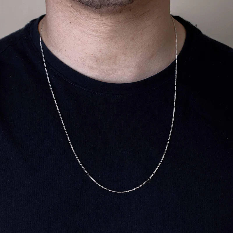 925 Sterling Silver 1.3MM Figaro Chain