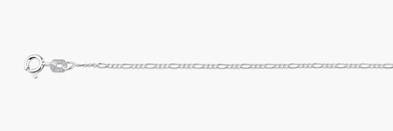 925 Sterling Silver 1.3MM Figaro Chain