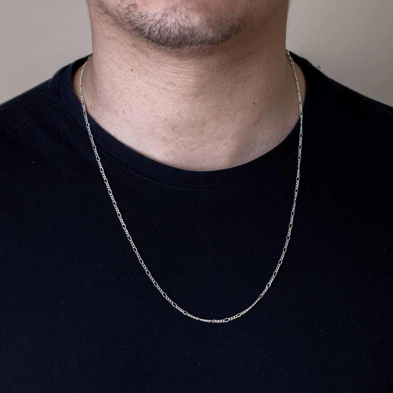 925 Sterling Silver 1.7MM Figaro Chain