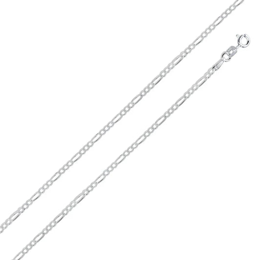 925 Sterling Silver 1.7MM Figaro Chain