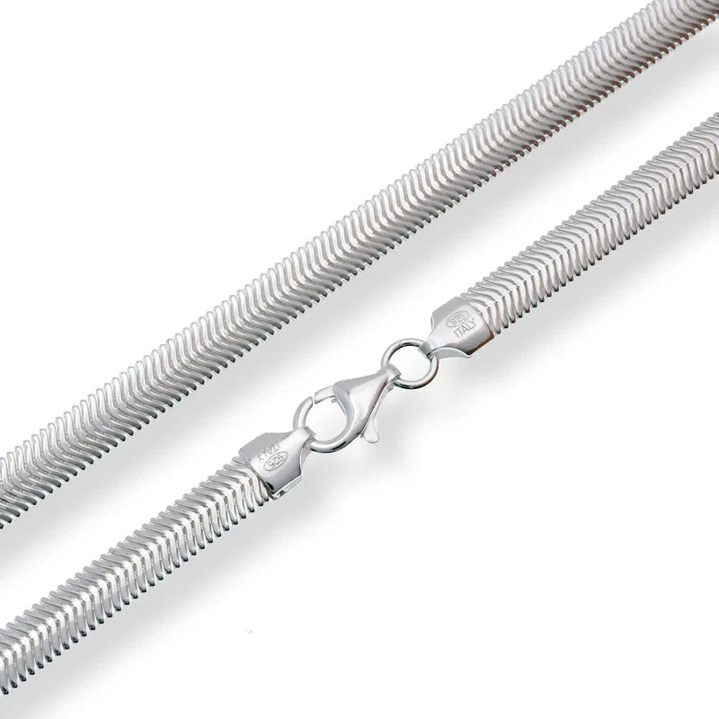 925 Sterling Silver Flat Snake 4.3mm Flexible Chain