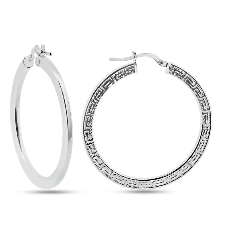 925 Sterling Silver Silver 1.8mm Celtic Hoop Earrings
