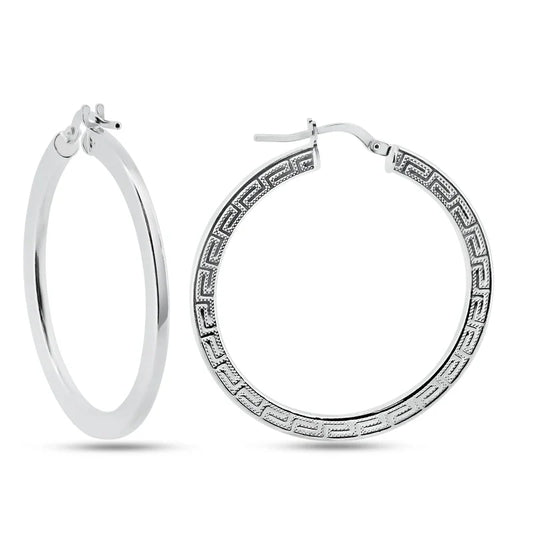 925 Sterling Silver Silver 1.8mm Celtic Hoop Earrings