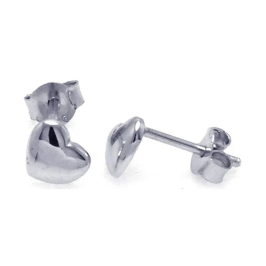 925 Sterling Silver Heart Post Earrings