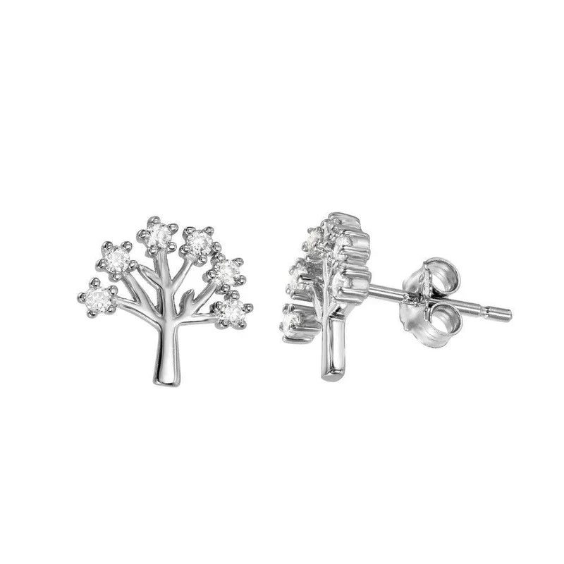 925 Sterling Silver Tree Earrings
