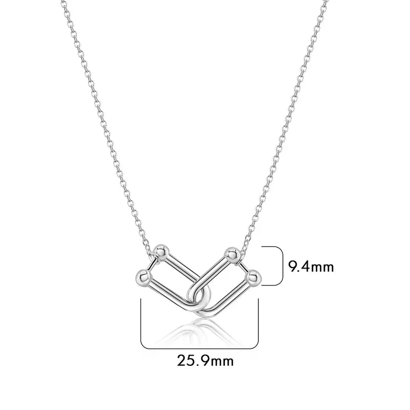 925 Sterling Silver Locking Design Necklace