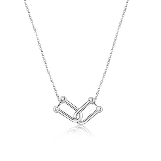 925 Sterling Silver Locking Design Necklace
