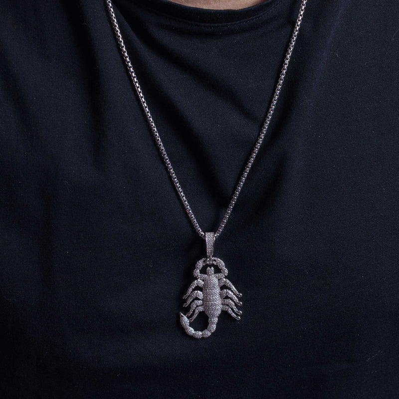 925 Sterling Silver Scorpion Hip Hop Pendant..