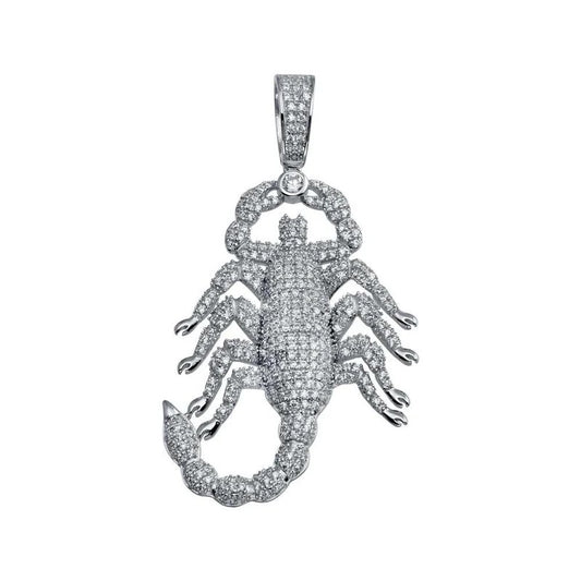 925 Sterling Silver Scorpion Hip Hop Pendant..