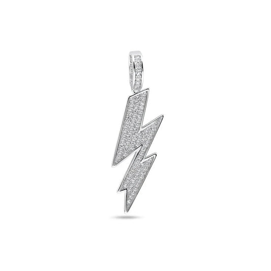 925 Sterling Silver Lightning Clear CZ Pendant..