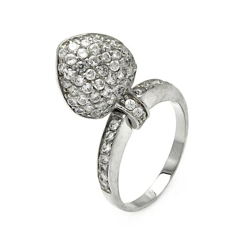 925 Sterling Silver Plated Movable CZ Heart Ring