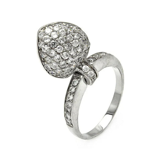 925 Sterling Silver Plated Movable CZ Heart Ring