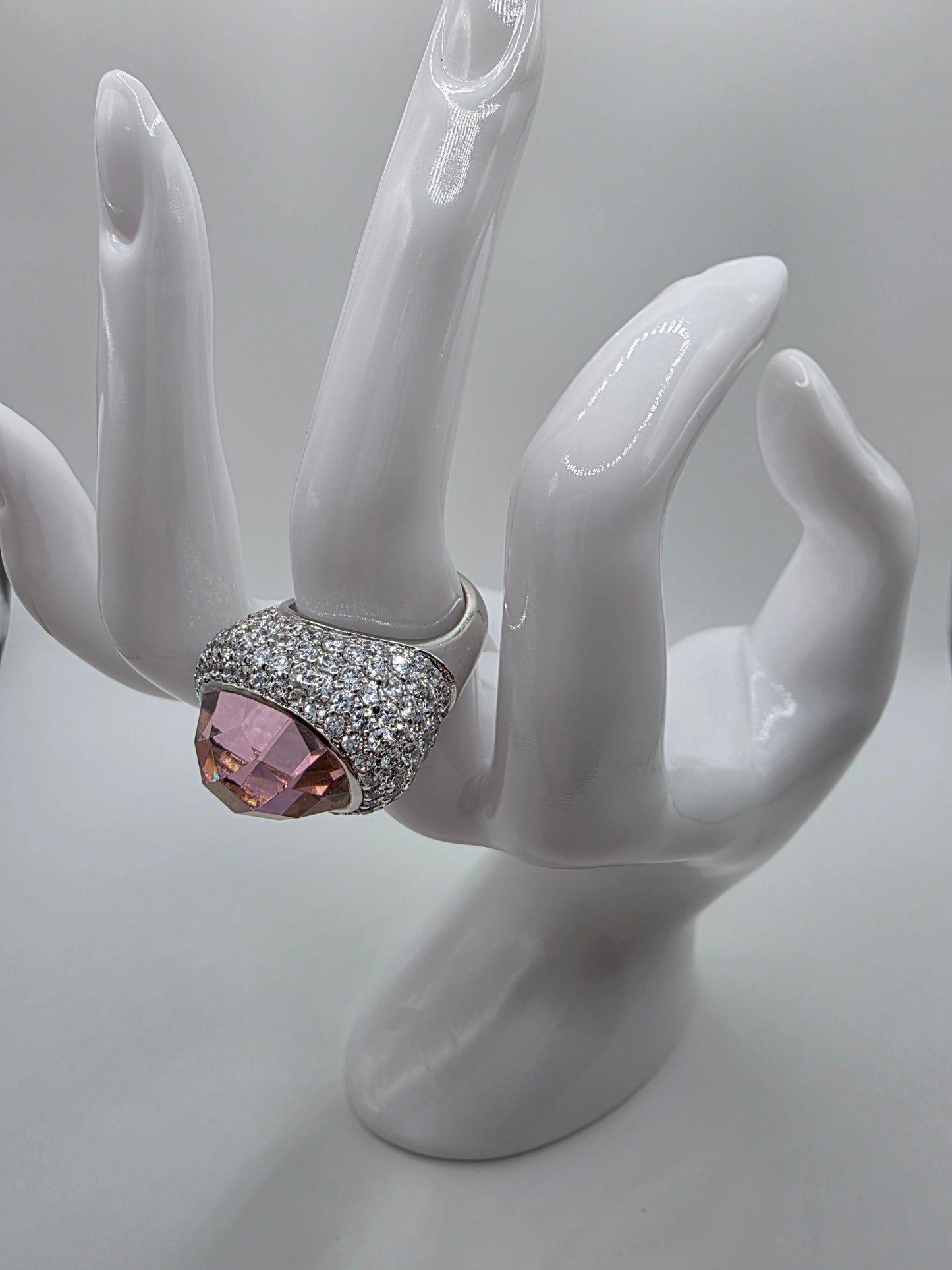 925 Sterling Silver Teal CZ Ring