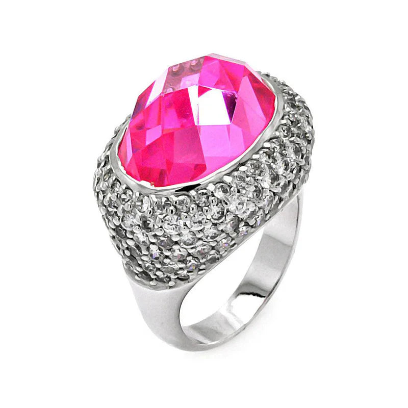 925 Sterling Silver Teal CZ Ring