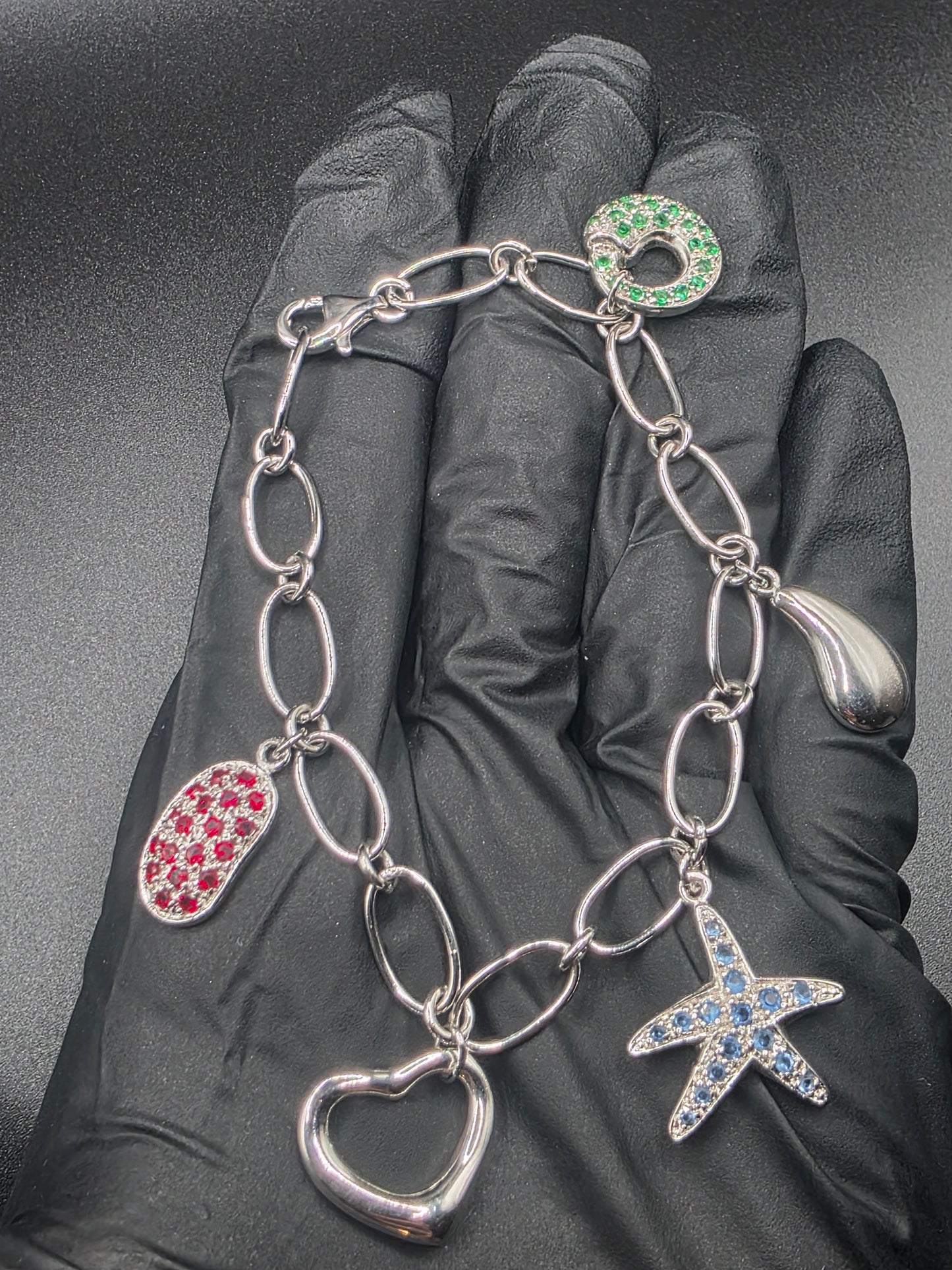 925 Sterling Silver Sealife Charm Bracelet..
