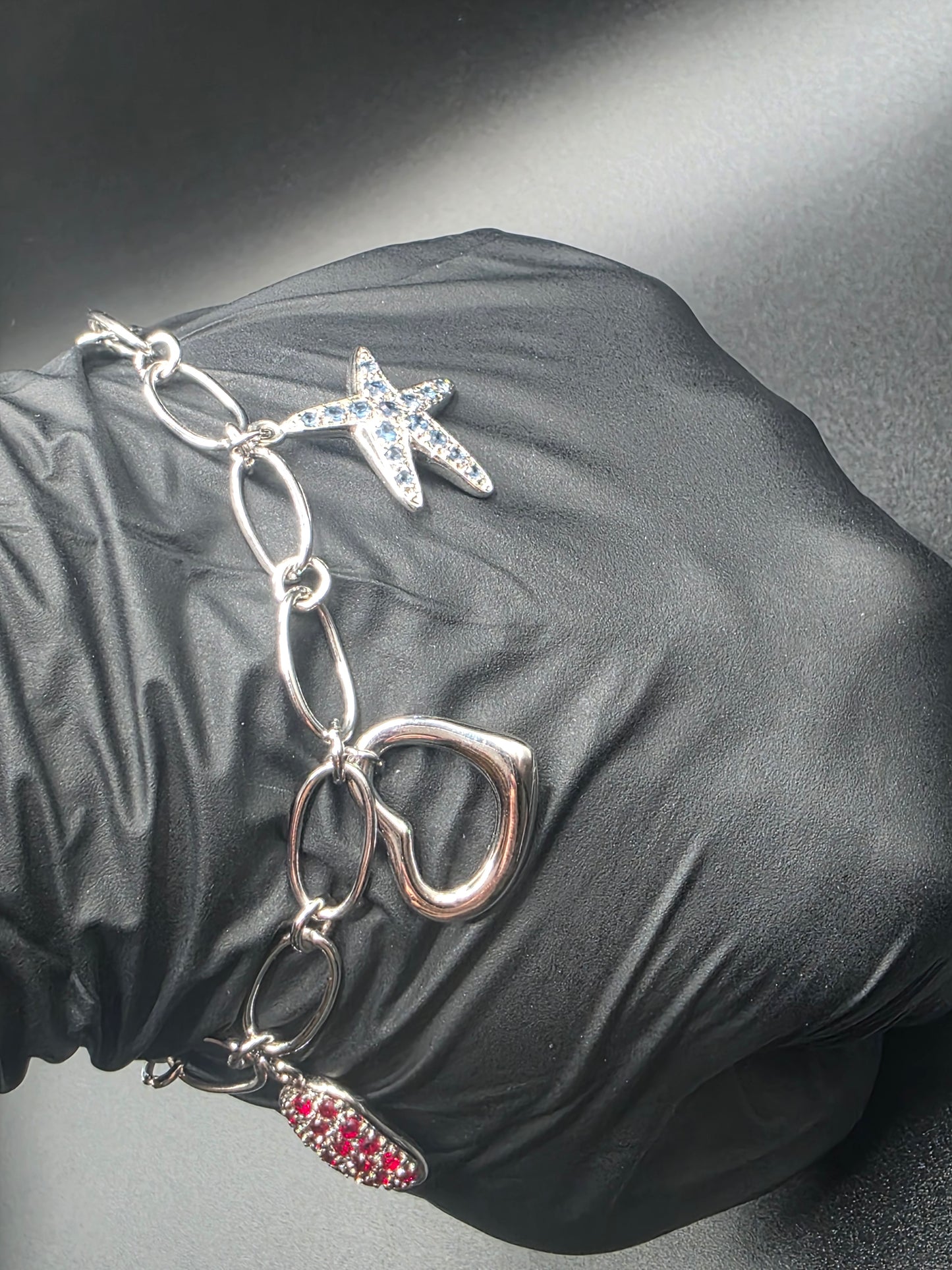 925 Sterling Silver Sealife Charm Bracelet..