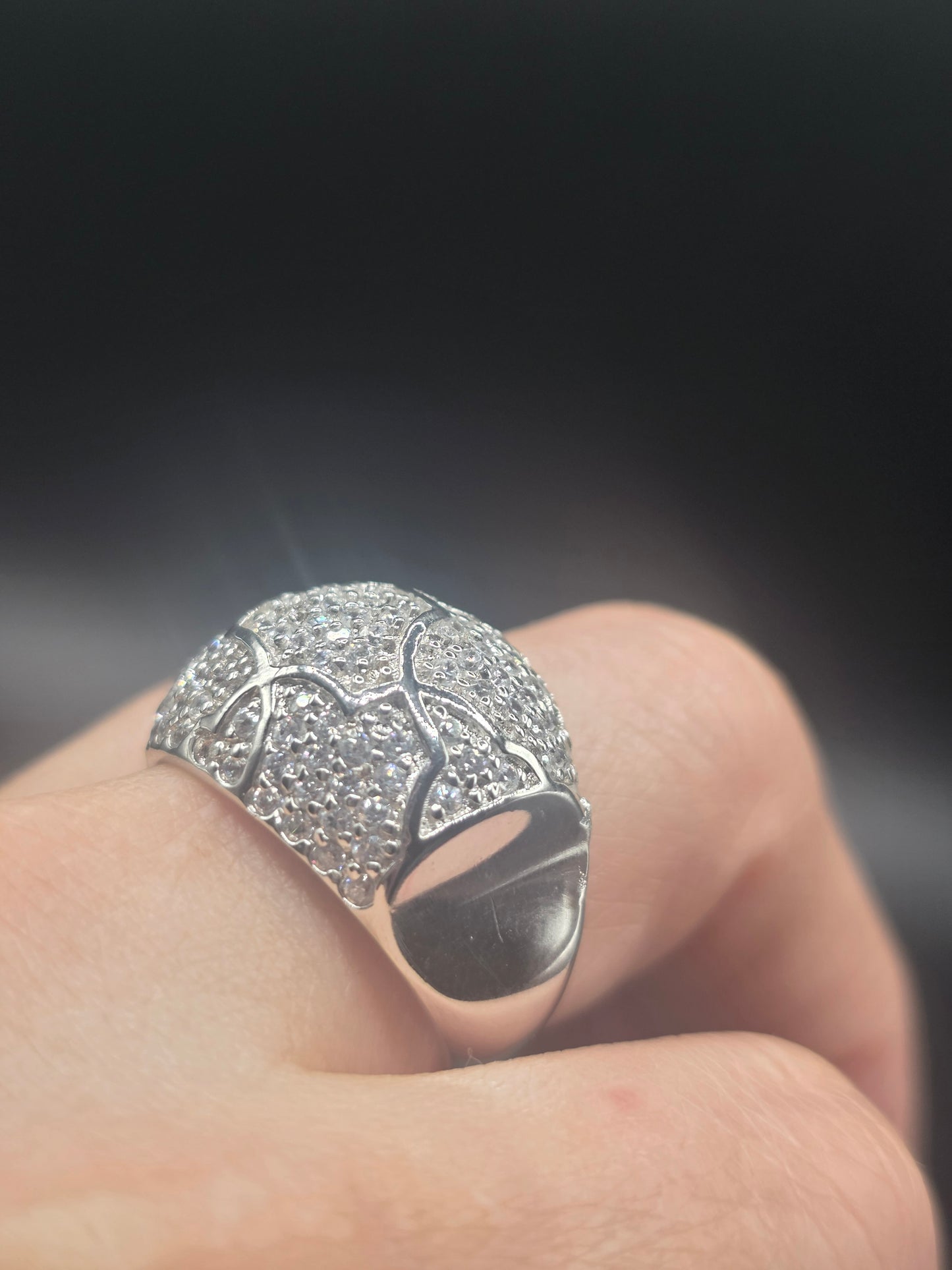 925 Sterling Silver Pave Set CZ Ring