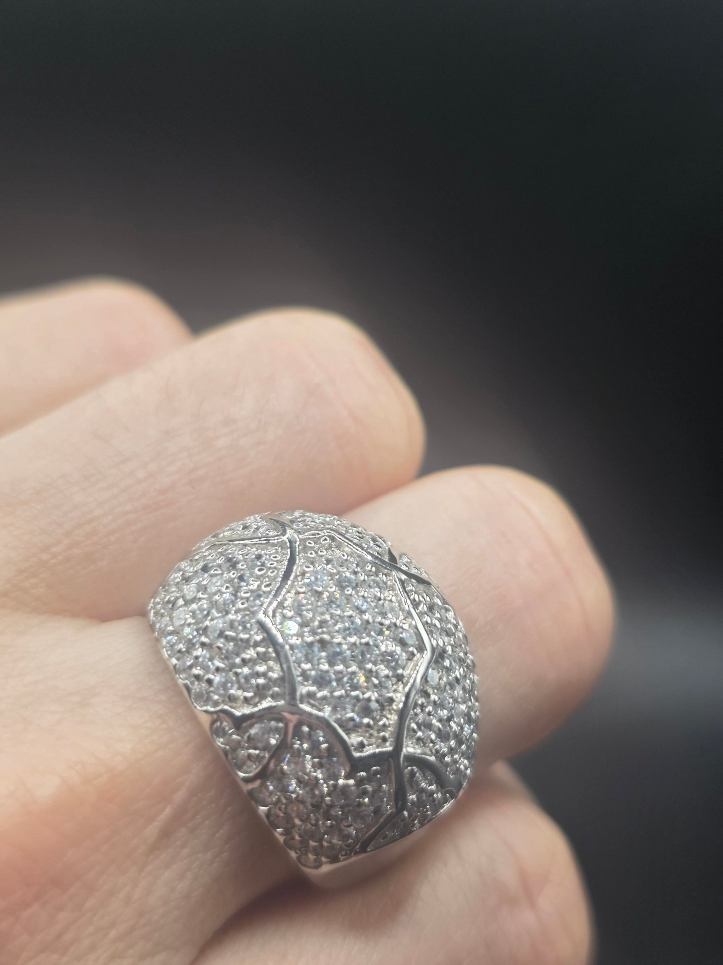 925 Sterling Silver Pave Set CZ Ring