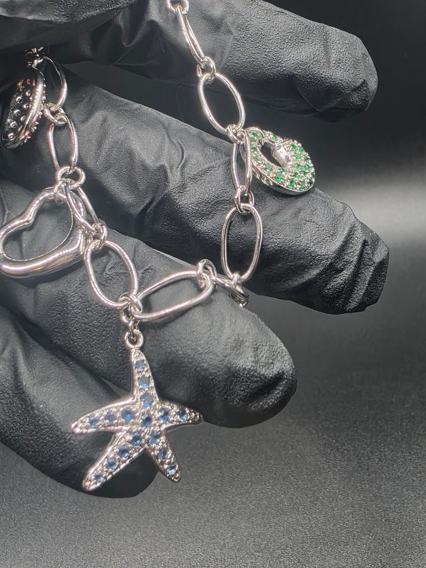 925 Sterling Silver Sealife Charm Bracelet..